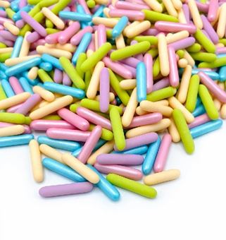 Picture of PASTEL PARTY RODS EDIBLE SPRINKLES X 50G